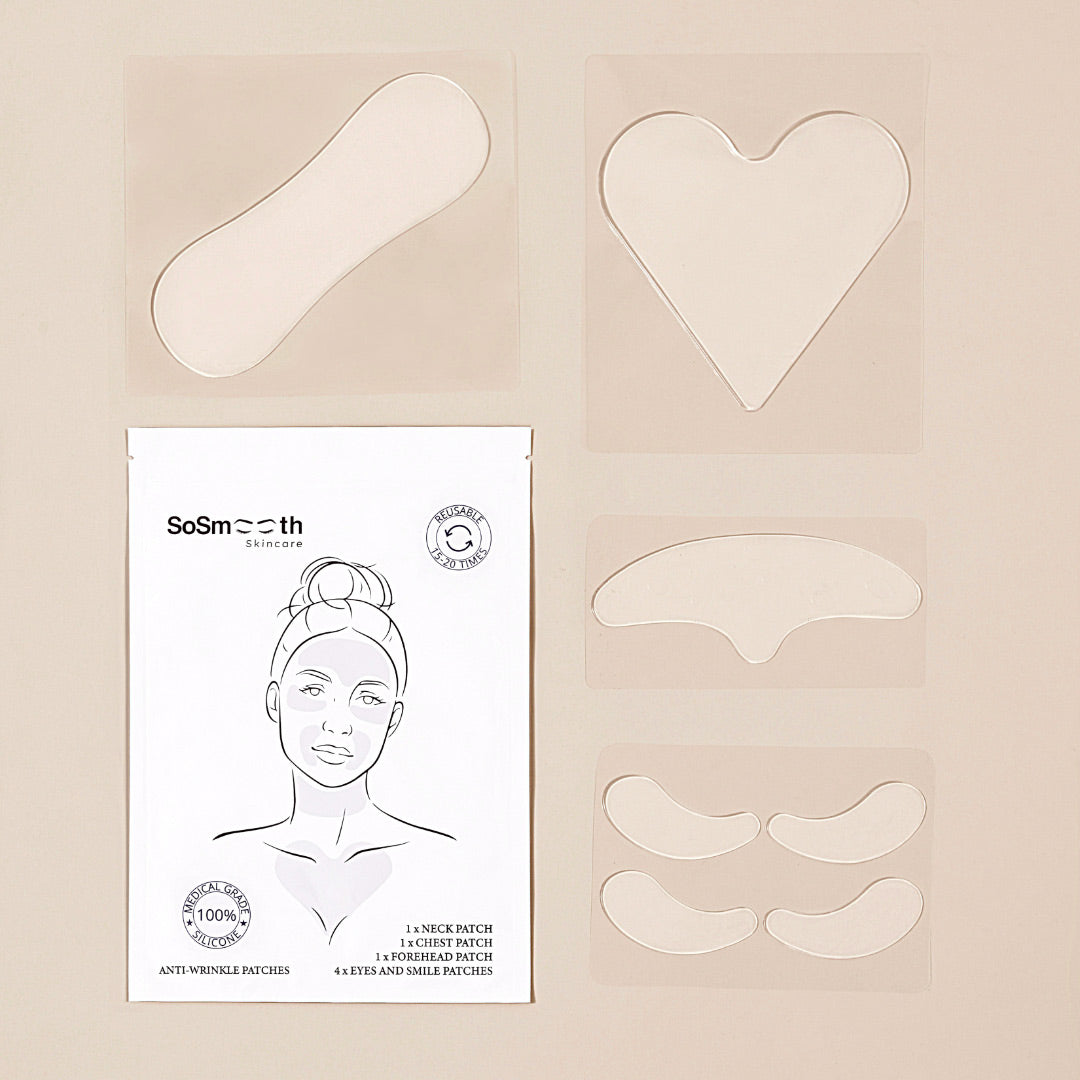 Anti Wrinkle Patches: Silicone Pads Face Forehead Eyes Neck Chest Body –  SoSmooth Skincare
